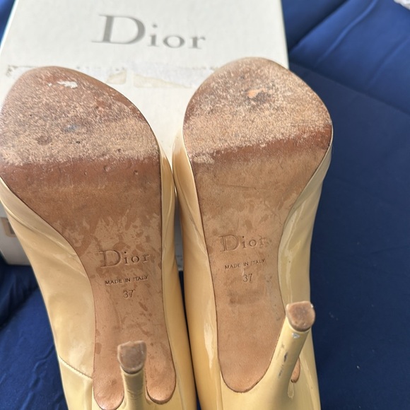 Christian Dior Leather Peep Toe Pumps Size 7 - Picture 4 of 6